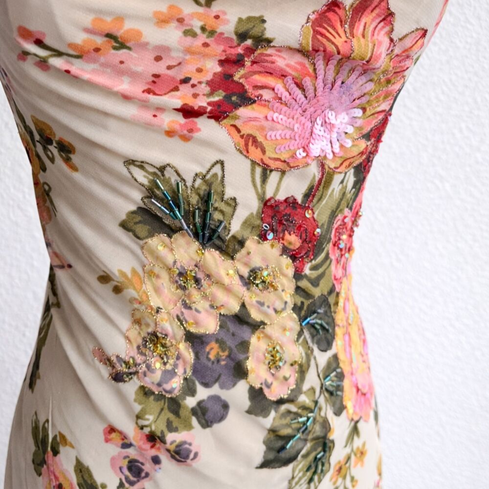 Y2K Dress DressBarn Fairy Beaded XL Flowy Sheer Fantasy Midi Formal Summer NWT - Picture 7 of 7